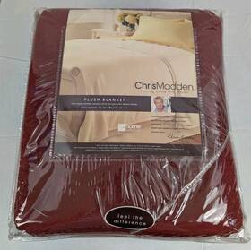 Chris Madden 026705350578 Jc Penney Home Plush Blanket Full/queen Brick 90 Inch X90 New