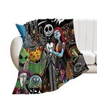 Christmas Cartoon Nightmare Blanket Halloween Movie Flannel Throw