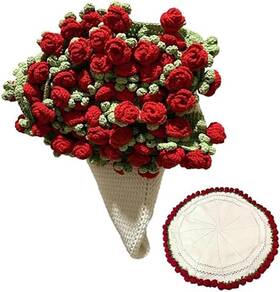 Cilecrocoo 108223321917 Rose Crochet Flower Bouquet Blanket Diy Handmade Crocheted Roses