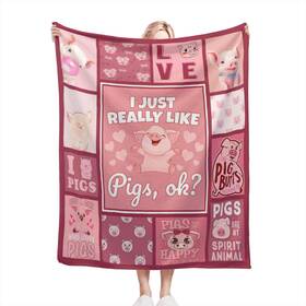 Citari 898258999896 Cute Pig Blanket For Girl Boy I Just Really Like Pigs Throw Stuff