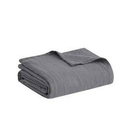 82326906 Clean Spaces King 100% Cotton Gauze Bed Blanket Charcoal -