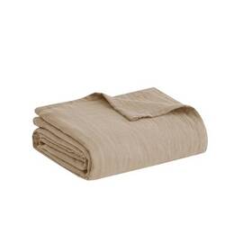 91865349 Clean Spaces King Gauze 100% Cotton Lightweight Ultra Soft Cozy Blanket Tan