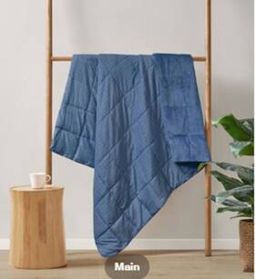 Mch50-3830 Clean Spaces Quilted Throw 50 Inch X 60 In Heath Blue Nwt Msrp