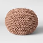 54529447 Cloverly Chunky Knit Pouf Blush Beige Threshold