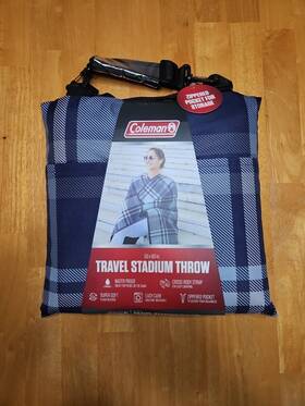 Coleman 196789026291 New Blue Travel Stadium Throw 50x60 Inch Waterproof Soft Plush Reversible