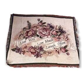 15377 Collections Etc New Inch Live Well Love Much Laugh Often Tapestry Throw Blanket