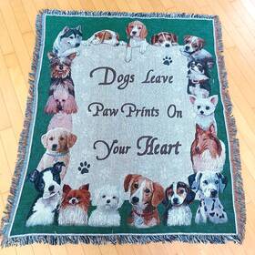 263455 Collections Etc New Cotton Blend Adorable Puppies Throw Blanket 48 Inch X 58 Soft