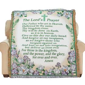 Cosp211547 Collections Etc The Lords Prayer Sentimental Floral Tapestry Throw Blanket