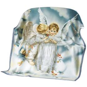 Skgb9002 Collections Etc Sandra Kuck Kissing Angel Fleece Throw Blanket White Standard