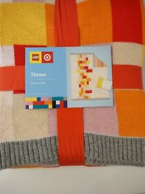 Color Block Sweater Knit Throw Blanket Lego X Target Pink Red Orange Yellow