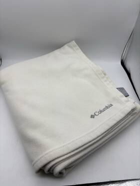 Columbia 846756017448 Cozy Fleece Throw Blanket Thermal Coil 50x58 Ivory White Keeps Heat In