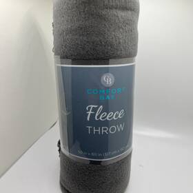Comfort Bay 021166607414 Fleece Throw 50 Inch X 60 Design Warm And Cozy Gray Brand New