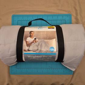 3072-2170 Comfort Bay Weighted Microfiber Throw Blanket Gray 5 Lb 50 X 60 Machine Wash