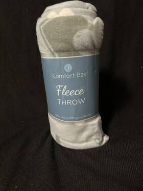 Comfort Bay 430001555795 Light And Dark Gray Puppy Paw Print Fleece Throw Blanket 50in 60in