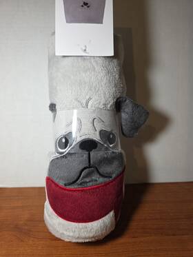 Comfort Bay 430002090165 Kids Dog Character Throw 40 Inch 50 Gray Red Scarf Gift Children New