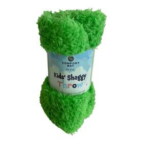Comfort Bay 430002096303 Kids Shaggy Green Throw 40 Inch X 50 Soft Blanket New