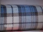 Comfort Classics New King Size Fleece Blanket Blue Ivory Plaid 675716529819