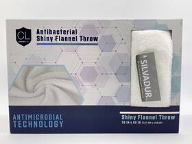 Comfort Lab 748279177022 White Antibacterial Shiny Flannel Throw Blanket 50x60 Antimicrobial