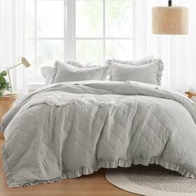 Am12-0220 Comfort Spaces Grey King Duvet Cover Set - 3 Pieces King/cal Gray