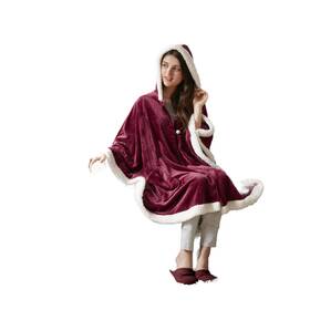 Cs58-0316 Comfort Spaces Angel Wrap Hooded Wearable Blanket Throw Ultra Soft Giftable Plush To Sherpa