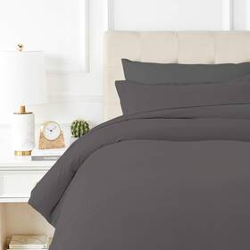 Usa-cc-cod-1000tc-3pc-grey-o Comfortica Classics Oversized King Duvet Cover Set 1000 - 3 Pc Dark Grey