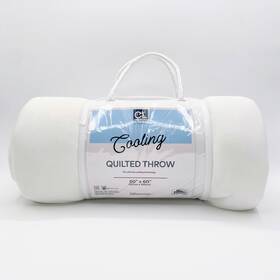 Comfortlab 748279201581 Amy Miller Cooling Quilted Throw Blanket 50x60 White Polyester Nylon