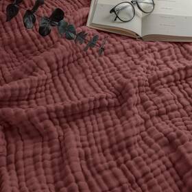 Comfy Cubs 445047129179 Queen Muslin Blanket Extra Large Size 90 Inch X 6 Layer Cooling Cot