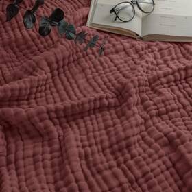 Comfy Cubs 850034516929 Muslin Throw Blanket 50x60 Quilted Design 6-layer Gauze Soft Cotton Wine Gift