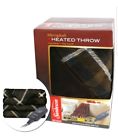 Comin18ju048725 Sunbeam Electric Heated Microplush Throw Brown Plaid
