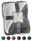 Comin18ju050731 Genteele Sherpa Throw Blanket Super Soft Reversible Ultra Luxurious Plush