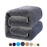 Comin18ju054033 Merous Soft Queen Fleece Bed Blanket Dark Grey 6936398918488