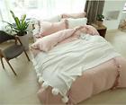 Comin18ju067323 Dokot Cotton Knitted Throw Blanket Cover With Pom 712096349535