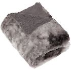 Comin18ju068966 Faux Fur Throw Blanket With Grey Soft Plush 653341680235
