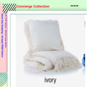 Concierge Collection Soft And Cozy Fringe Throw Pillow Ivory 50inchx60inch