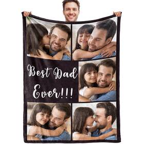 Corissy 856660538610 Personalized Fathers Day Blankets Gifts Custom Blanket With Picture Text Cu