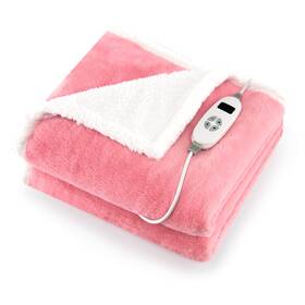 E212us-pia6310 Costway 50 Inch X60 Electric Heated Blanket Throw With 10 Heat And 9 Hours Time Settiings Pink