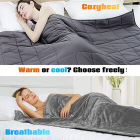 H15-17a7872 Costway 17lbs Home Weighted Blanket Crystal Velvet Fabric With Beads 60 Inch X 80 Grey