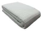 Cottsb90white Santa Barbara Waffle Weave Cotton Blank Cozy Bed Blanket 100 Full Queen Size 815331019795
