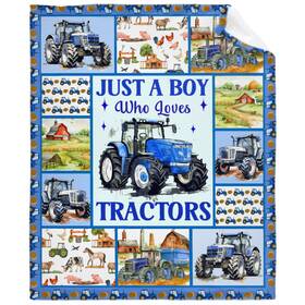 Cow Blanket 376271414252 Tractor Farm Truck Gifts For Boys Kids Just A Boy Who Loves