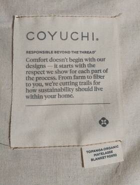 Coyuchi 803263071639 Nwt Topanga Organic Matelasse Blanket Neutral Stripe 90x92 Inch