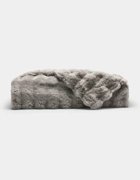 Cozy 840246897480 Earth Bubble Cuddle Blanket - Faux Fur Ultra-soft Luxury 80 Inch X 60 Light Gr