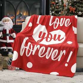 Cozy Bliss 772728734160 Red Christmas Throw Blanket Anniversay Birthday Gift I Love You Gifts