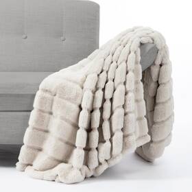 Cozy Bliss 778716415929 Faux Fur Throw Blanket For Couch Soft Plush Thick Winter Bla