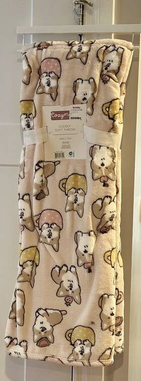 Tpo-1065 Cozy Moments Teacup Corgi Dog Soft Oversized Plush Throw Blanket 60 Inch X70