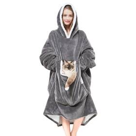 Wbg001 Cozystar Wearable Blanket Hoodie With Giant Pocket Pet Wonftt Leave Extra Soft Sherpa