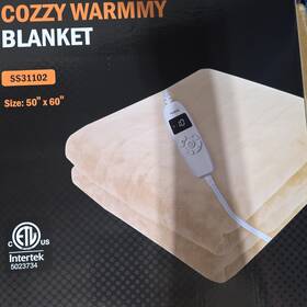 Ss31102 Cozzy Warmmy Electric Blanket 50 X 60 In Beige Etl Listed