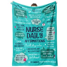 Craftique 683429622529 Nurse Gifts For Women Men- Soft Blanket With Daily Affirmations- Lpn Rn
