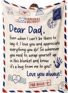 Craftique 683429622673 Gifts For Dad From Daughter Son- Soft Letter Blanket- Dear Christm