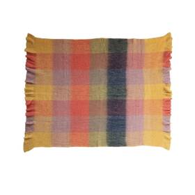 Creative Co-op 191009671725 Patterned Wool And Acrylic Ruffled Throw Blanket Multicolor