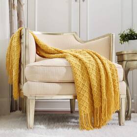 Crevent 741663820986 Knitted Decorative Throw Blanket For Couch Sofa Chair Bed Soft Warm Cozy Ligh